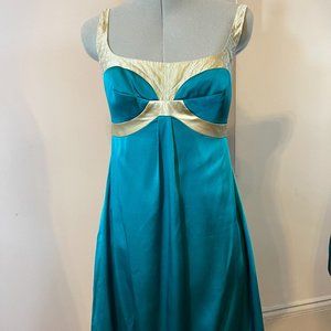 Nicole Miller Teal & Gold Bubble Dress